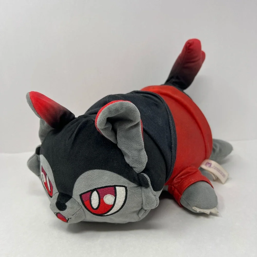 Aphmau MeeMeows Ultima Aaron Cat Plush 11 Inch Red Black Mystery Catface Wolf